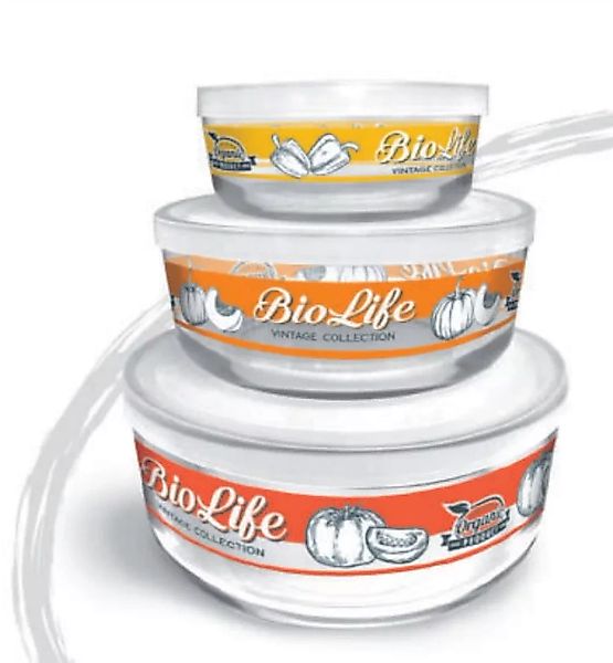 Frischedosen aus Glas Bio Life 3er-set günstig online kaufen