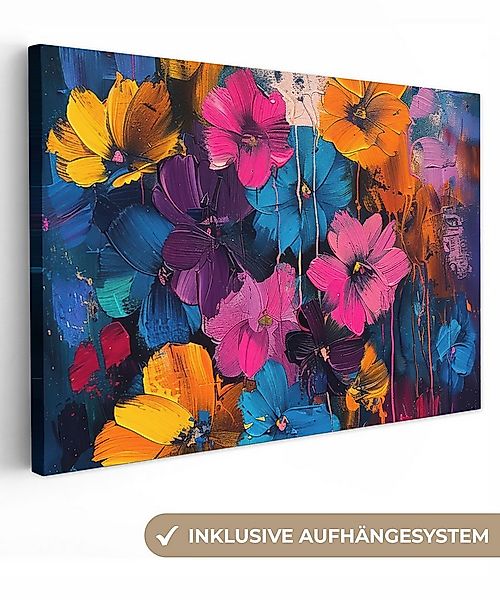 OneMillionCanvasses® Leinwandbild Blumen - Bunt - Abstrakt - Modern, Fotodr günstig online kaufen