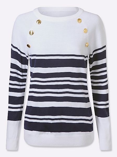 Sieh an! Strickpullover Ringel-Pullover Langarm Jersey günstig online kaufen