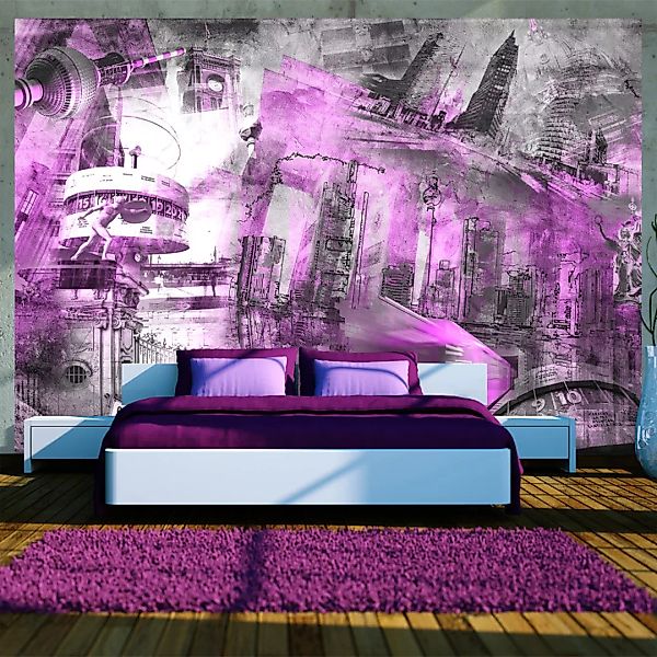 Fototapete - Berlin - Collage (violett) günstig online kaufen