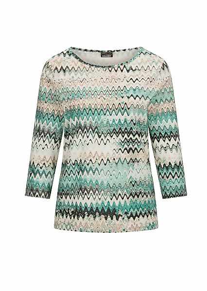 GOLDNER Print-Shirt "Halbarm-Viskosebluse, Zickzack-Design" Zickzack-Muster günstig online kaufen