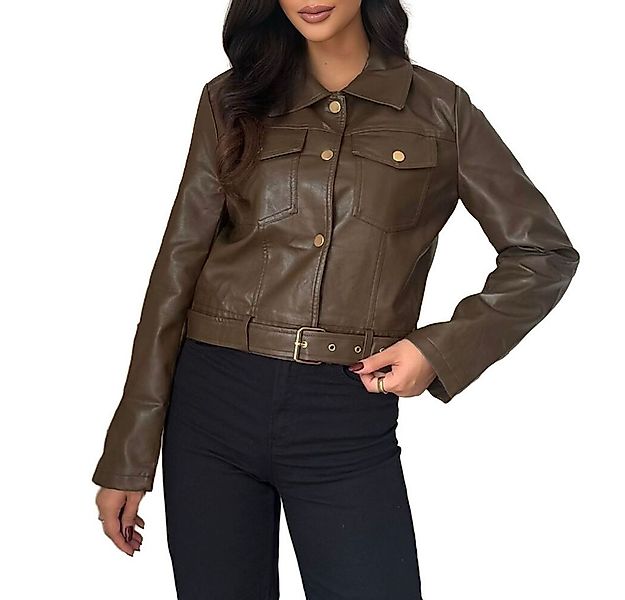 Ital-Design Lederimitatjacke Cropped Kunstlederjacke für Damen – Trendig & günstig online kaufen