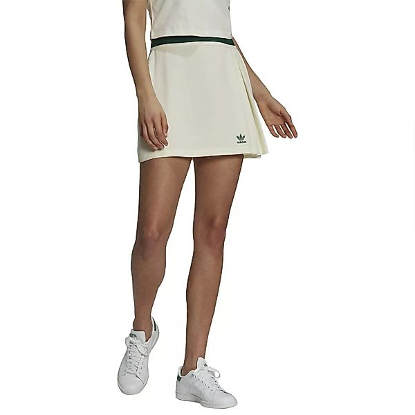 adidas Originals – Tennis Luxe – Faltenrock mit Logo in gebrochenem Weiß günstig online kaufen