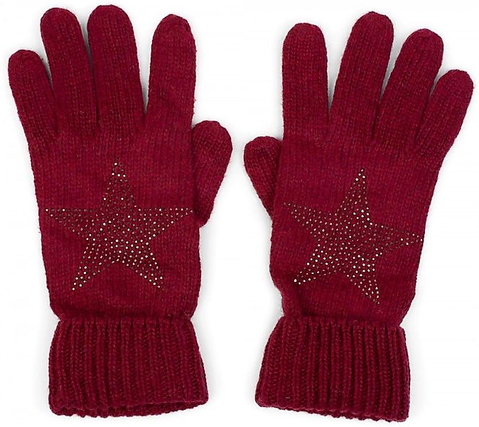 styleBREAKER Strickhandschuhe Strick Handschuhe mit Strass Stern (1-St) günstig online kaufen