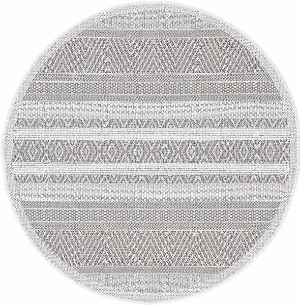 carpetfine Teppich "Boho 101" rund 4 mm Höhe robustes Flachgewebe, Sisal Op günstig online kaufen