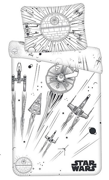 Star Wars Kinderbettwäsche Bettwäsche Set Star Wars "Death Star" leuchtet, günstig online kaufen