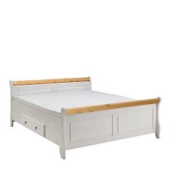 Komfortbett in Weiß Kiefer massiv Nachtkommoden (dreiteilig) günstig online kaufen