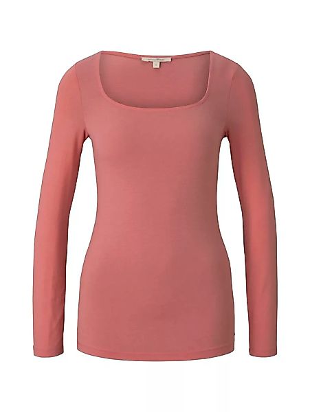 Tom Tailor Shirt mit Carree-Ausschnitt rosa günstig online kaufen