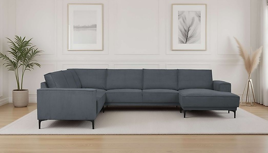 PLACES OF STYLE Wohnlandschaft »XXL Sofa Oland, Struktur, Flachgewebe, Luxu günstig online kaufen