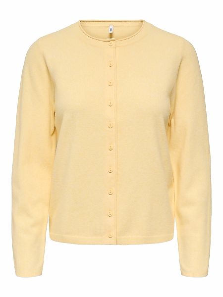 ONLY Strickjacke "ONLLOYAL LIFE LS O-NECK BUT CAR KNT NOOS" gerippte Ärmelb günstig online kaufen