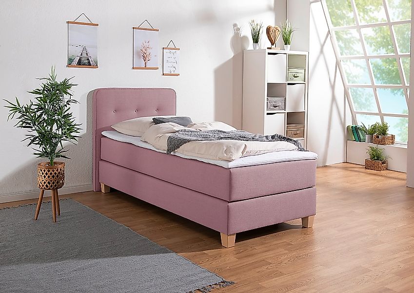 Home affaire Boxspringbett "Fargo", inkl. Topper, in 3 Matratzenarten, in S günstig online kaufen
