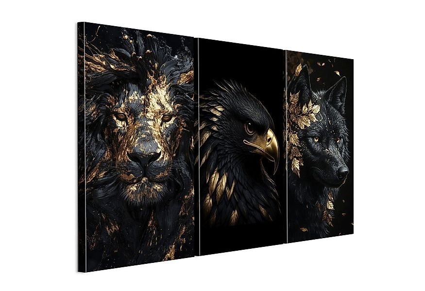 LUMASOUL Leinwandbild Tier Motiv - Wandbilder Holzrahmen - Bilder 90x60 cm günstig online kaufen