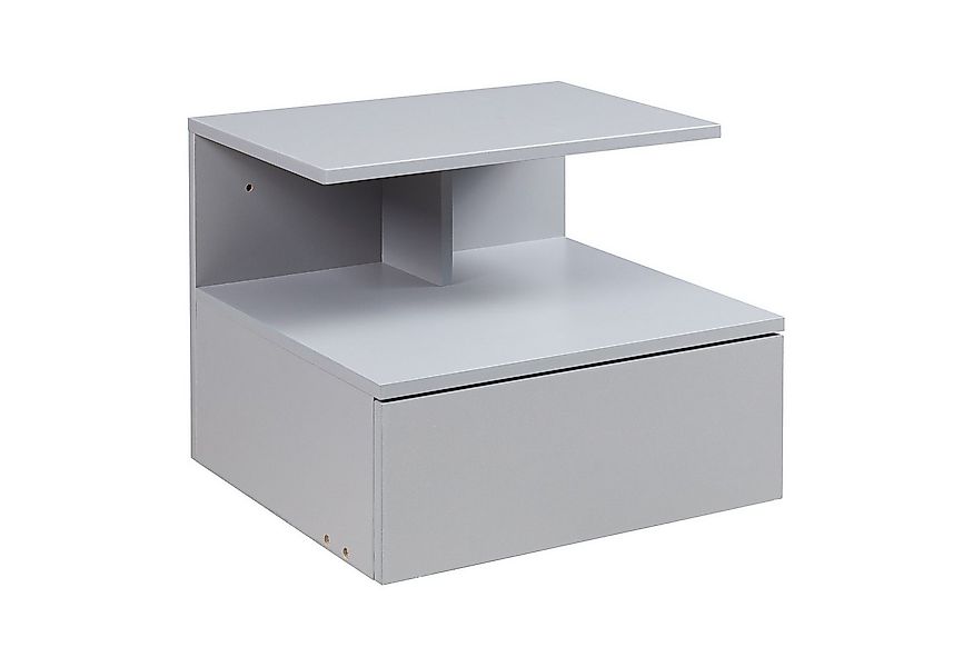 en.casa Wandboard, »Amberg« Nachttisch hängend 40x35x31 cm Hellgrau günstig online kaufen