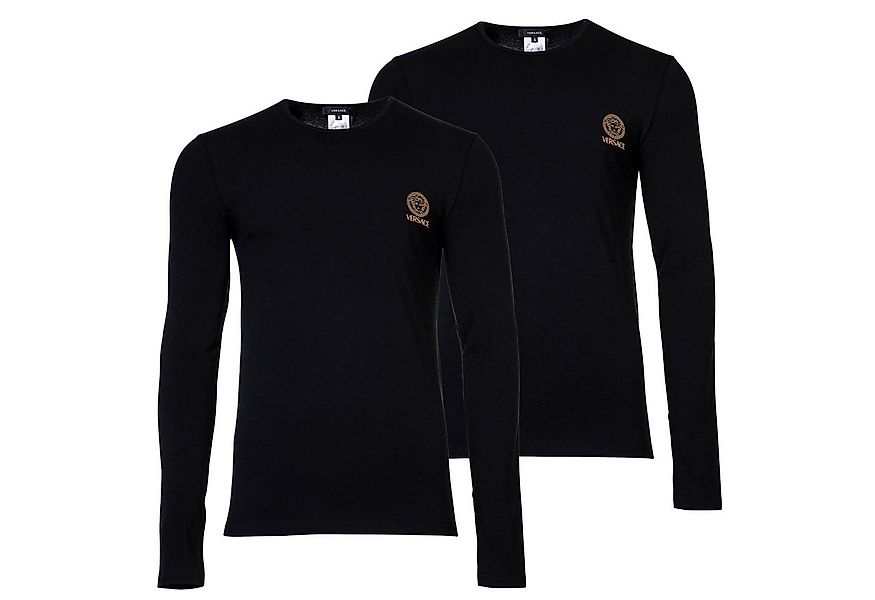 Versace T-Shirt Herren Longsleeve 2er Pack Baumwolle (Packung, 2er Pack) günstig online kaufen