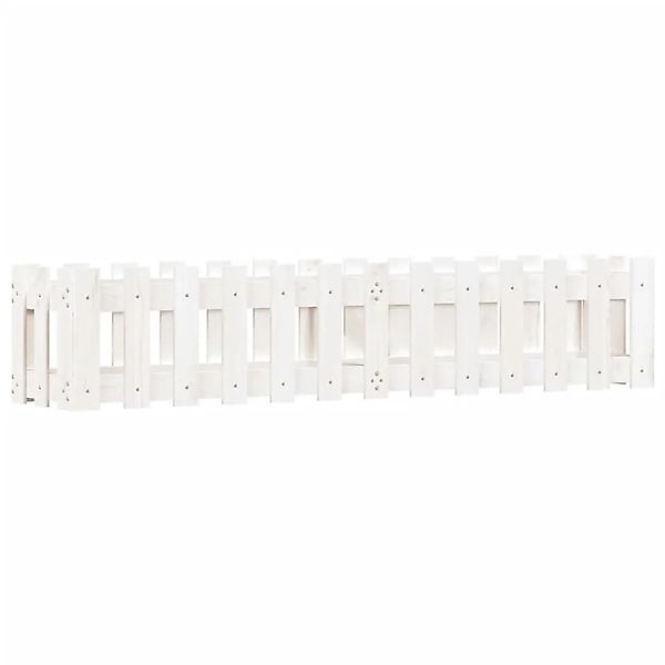 vidaXL Hochbeet Lattenzaun-Design Weiß 150x30x30 cm Massivholz Kiefer 83248 günstig online kaufen