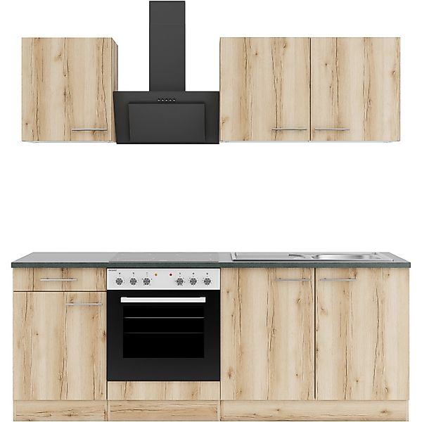 OPTIFIT Livorno290 Küchenzeile 210 cm ohne E-Geräte Wildeiche Nachbildung günstig online kaufen