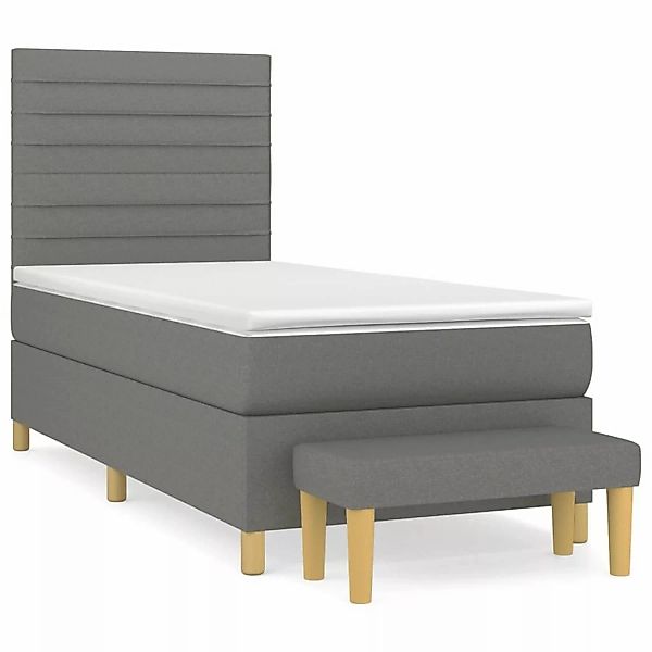 vidaXL Boxspringbett mit Matratze Dunkelgrau 90x190 cm Stoff1393151 günstig online kaufen