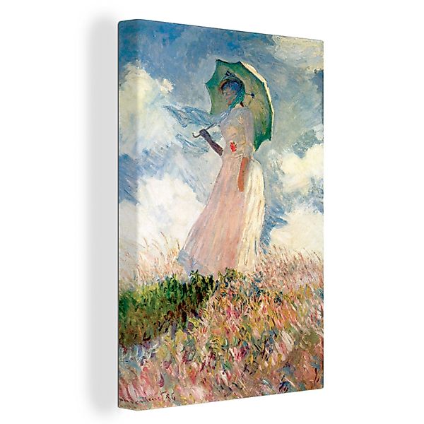 OneMillionCanvasses® Leinwandbild Frau mit Sonnenschirm - günstig online kaufen