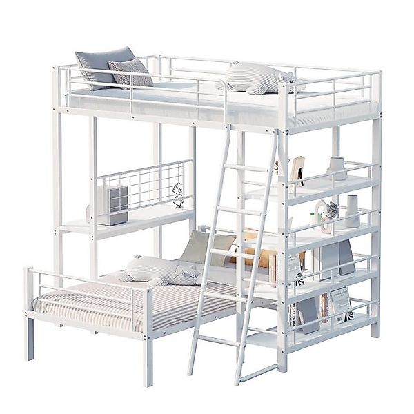 HAUSS SPOLE Etagenbett Metallrahmen 90x200 mit Mehreren Ablagefächern, ohne günstig online kaufen