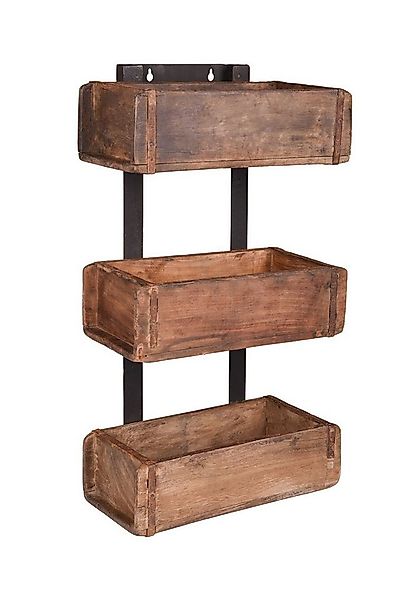 Gravidus Wandregal Deko-Regal Ziegelform mit 3 Fächern aus recyceltem Holz günstig online kaufen