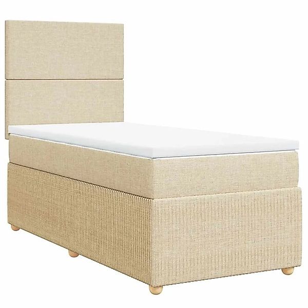 vidaXL Boxspringbett mit Matratze Creme 80x200 cm Stoff 3294181 günstig online kaufen