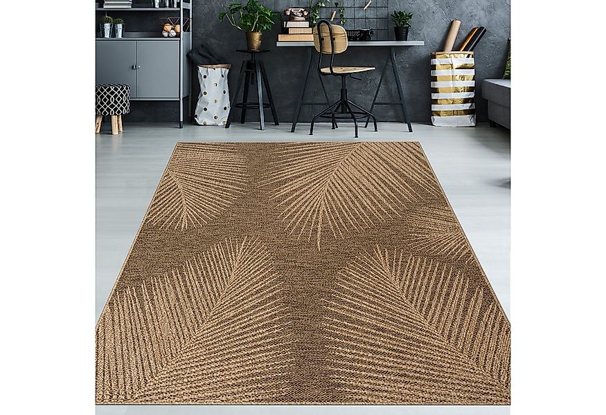 TeppichHome24 Outdoorteppich Hochwertiger In- und Outdoorteppich Blättermus günstig online kaufen
