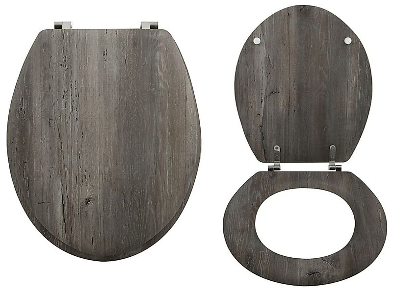 MSV WC-Sitz BLUE RIDGE, Toilettendeckel Holzkern günstig online kaufen