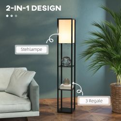 BlingBin Stehlampe mit Regalen, Wohnzimmer Stehleuchte günstig online kaufen