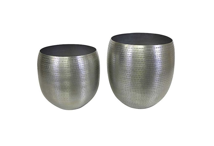 Casa Moro Blumentopf Orientalischer Blumentopf Castellon Silber mit Hammers günstig online kaufen