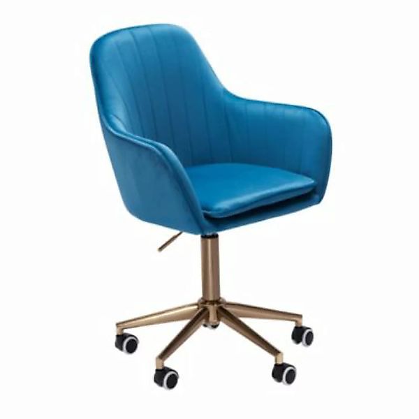 FineBuy Schreibtischstuhl 37 x 40 cm Sitzfläche Bezung aus Samt blau günstig online kaufen