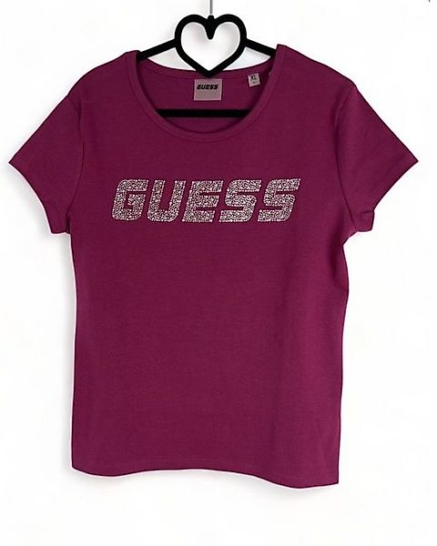 Guess T-Shirt - Kurzarm Shirt mit Strass Logo - T-Shirt mit Strass günstig online kaufen