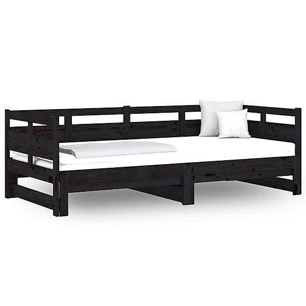 vidaXL Tagesbett Ausziehbar Schwarz Massivholz Kiefer 2x(80x200) cm1279837 günstig online kaufen