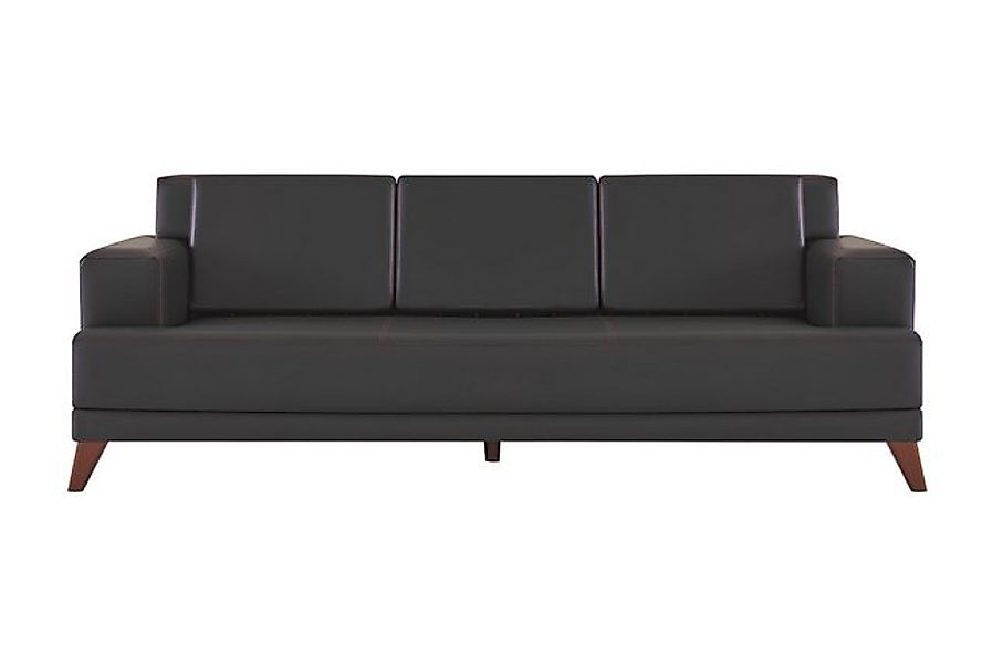 JVmoebel 3-Sitzer Ledersofa Modern 3-Sitzer Schwarz Einfarbig Couch Polster günstig online kaufen