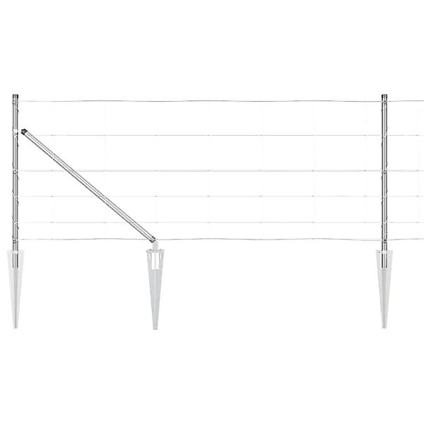 vidaXL Zaunpfosten Galvanisiert 50 x 0,8 m Stahl 3351446 günstig online kaufen