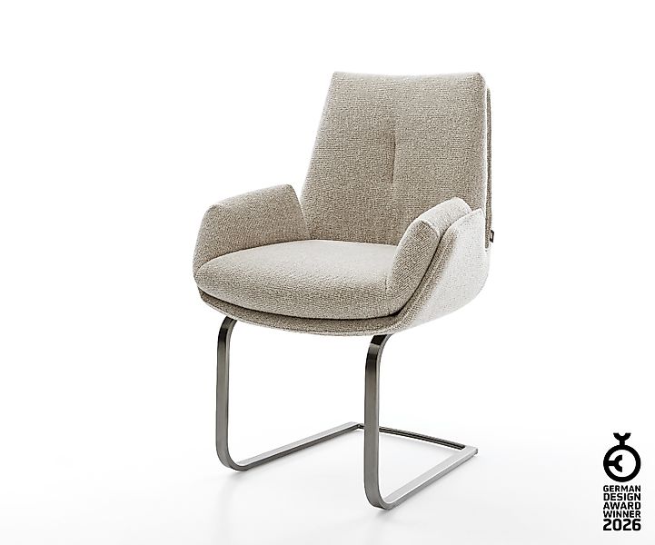 Freischwinger Clea-Flex Webstoff Soft Beige Freischwinger flach Graphit günstig online kaufen