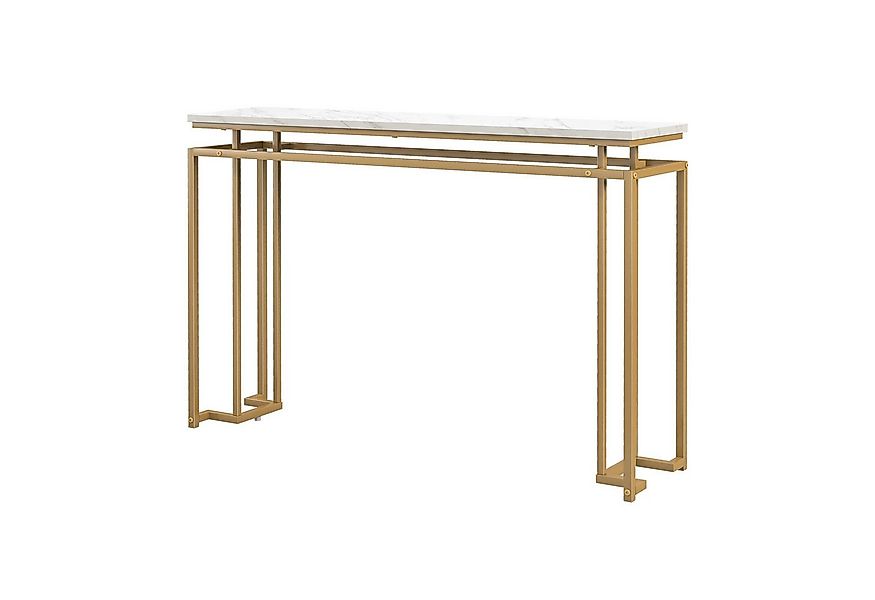 COSTWAY Konsolentisch, schmal, Marmor, Flurtisch mit Metallrahmen, 120cm Go günstig online kaufen