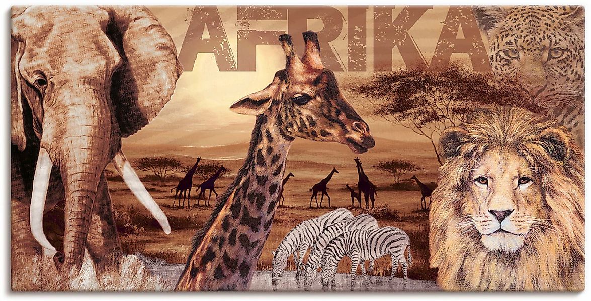 Artland Wandbild "Afrika" Wildtiere 1 Stk. tlg. als Alubild, Outdoorbild, L günstig online kaufen