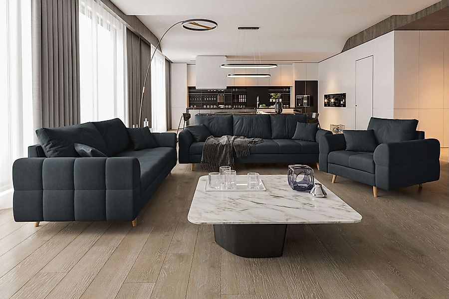 99rooms Polstergarnitur Bello, (Couchgarnitur, Set (3-tlg), günstig online kaufen