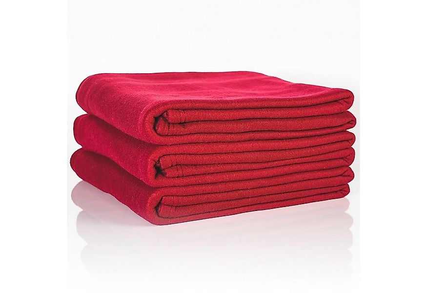 Wohndecke 3 St. G3R Oeko-Tex Polar Fleecedecken Couch rot 130x160 cm, Sofad günstig online kaufen