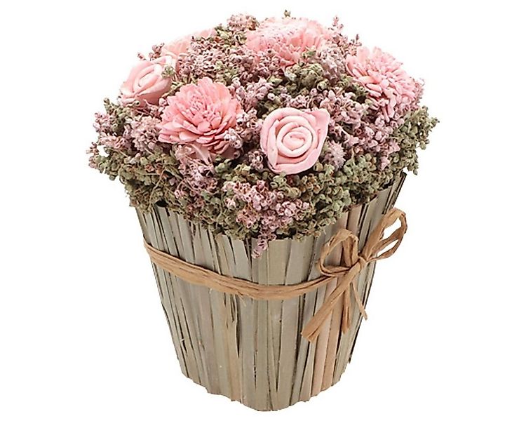 Kunstblumenstrauß Rosa Rosen Trockenblumen Deko Hochzeit Wohn-Deko Großer S günstig online kaufen
