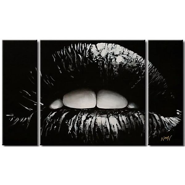 Leinwandbild Schwarze Lippen XXL günstig online kaufen