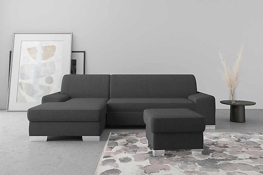 DOMO collection Ecksofa »Anzio L-Form, whlw. Bettfunktion, Federkern, hochw günstig online kaufen