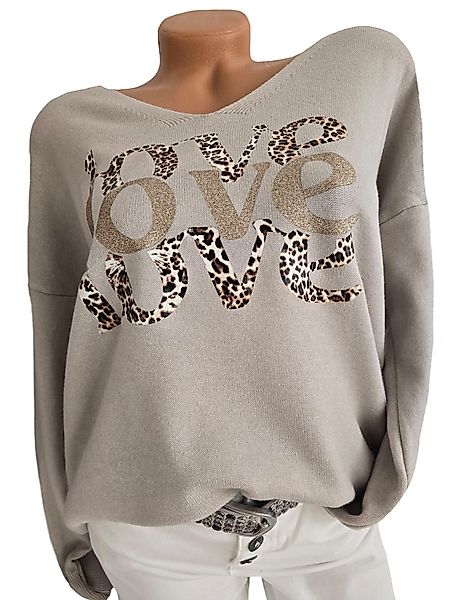 Rehoboth Moda V-Ausschnitt-Pullover mit Schriftzug „Love“ günstig online kaufen
