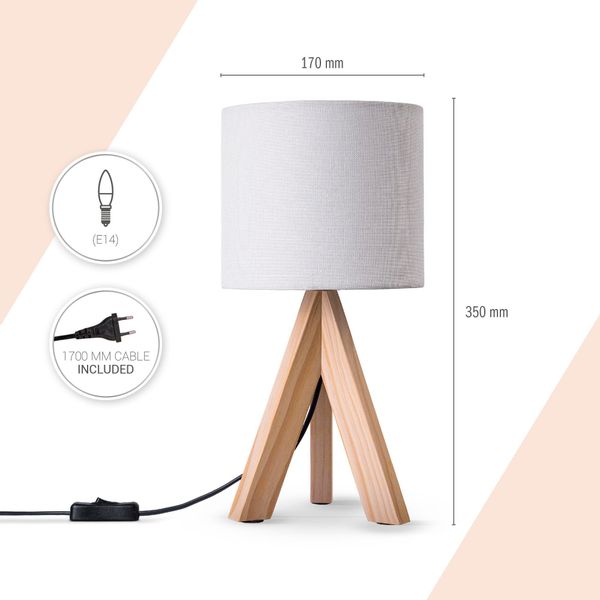 Paco Home Tischleuchte BAJO CANVAS UNI günstig online kaufen