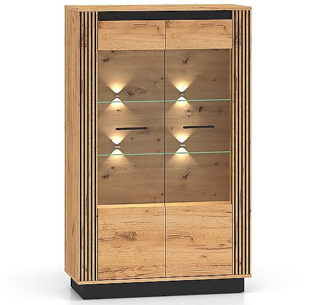 Lomadox Vitrine URBANIA-131 Standvitrine inkl. Beleuchtung 92 cm breit mode günstig online kaufen