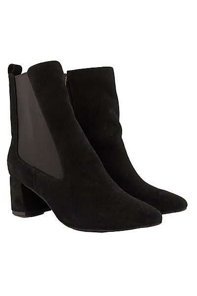 Ulla Popken Leder-Stiefeletten Elastikeinsatz Veloursleder Stiefel günstig online kaufen