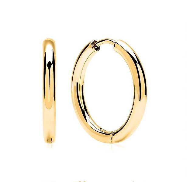 Unique Paar Creolen Schlicht aus Edelstahl in Gold 2 cm Durchmesser E5119-2 günstig online kaufen