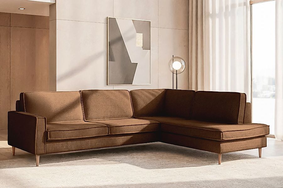 Home affaire Ecksofa "Pinto Skandi, 290 cm, Chenille, Struktur, Ottomane li günstig online kaufen