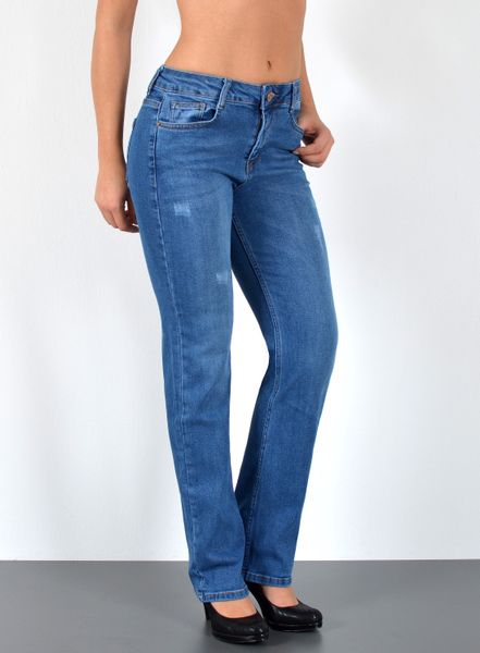 ESRA Straight-Jeans Stretch-Jeans Damen High Waist günstig online kaufen