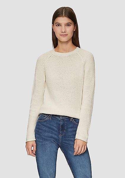 QS Longpullover Strickpullover Melierter Strickpullover mit günstig online kaufen